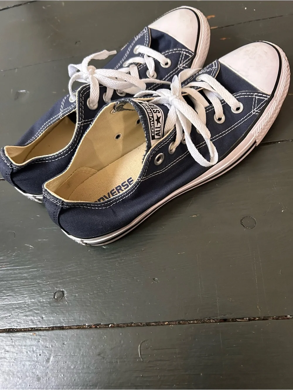 Converse All Star Low Top Blue/White Canvas Lace-Up Sneakers Women’s US 9 - Picture 5 of 10